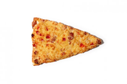 Pizza slice with bacon